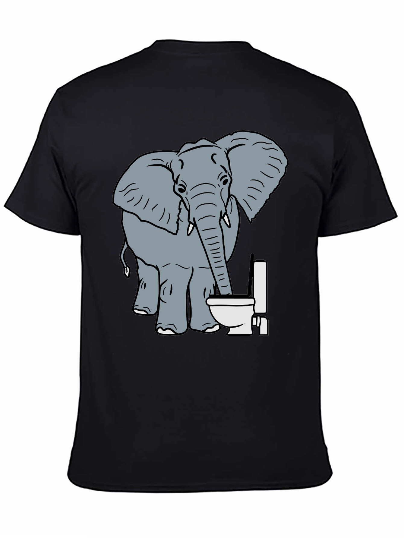 Elephant Toilet Humor T-Shirt - Funny Graphic Tee