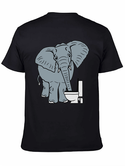 Elephant Toilet Humor T-Shirt - Funny Graphic Tee