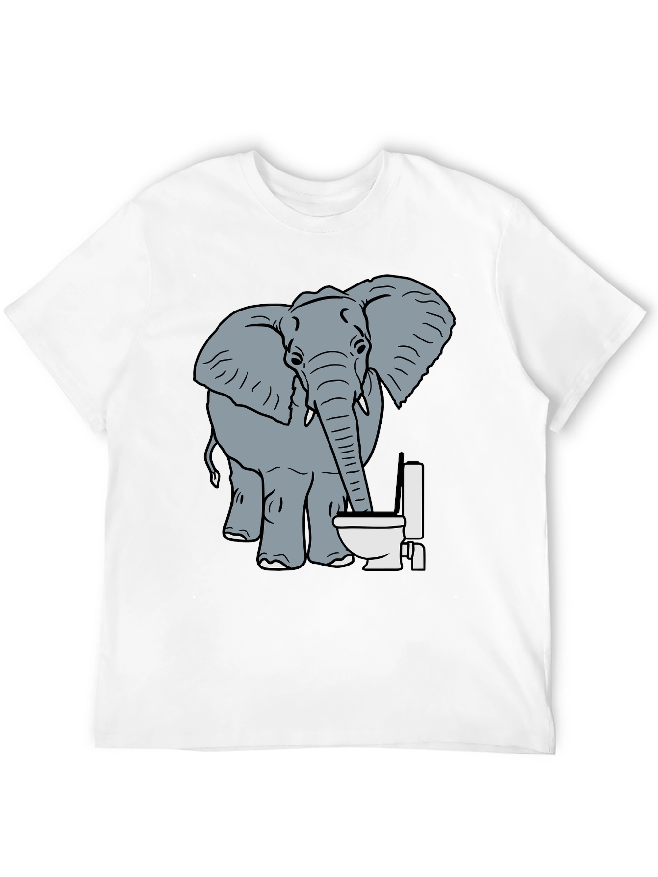 Elephant Toilet Humor T-Shirt - Funny Graphic Tee
