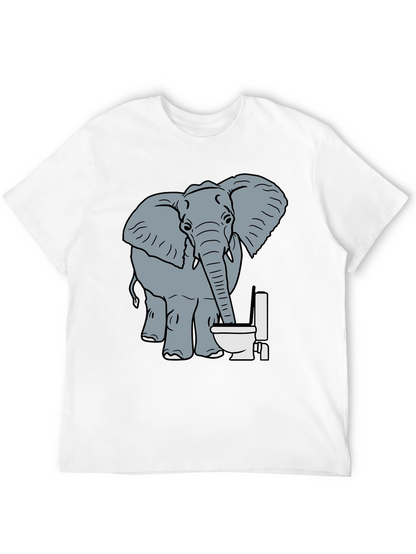 Elephant Toilet Humor T-Shirt - Funny Graphic Tee