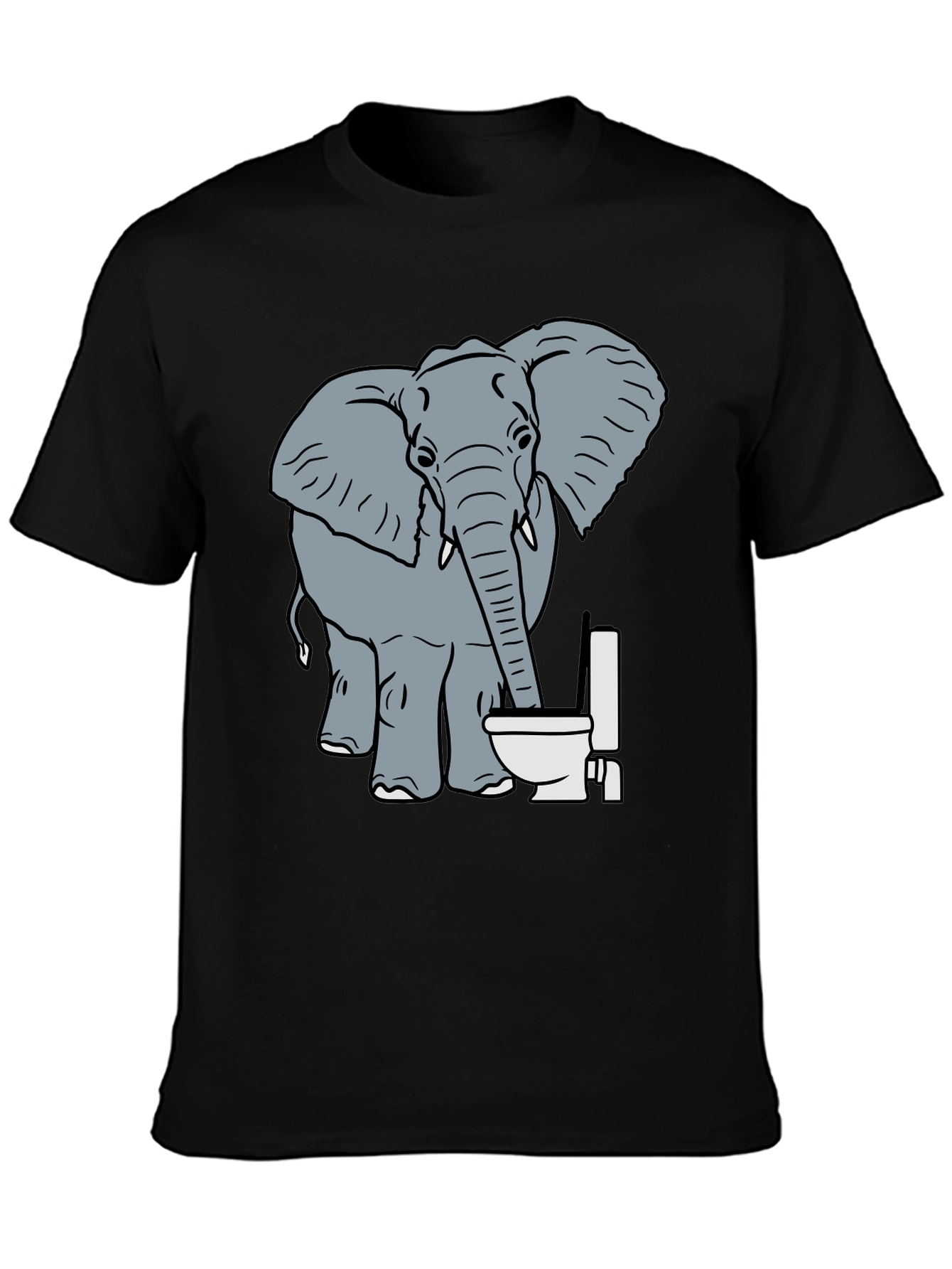 Elephant Toilet Humor T-Shirt - Funny Graphic Tee