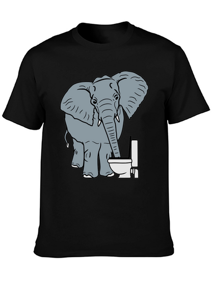 Elephant Toilet Humor T-Shirt - Funny Graphic Tee