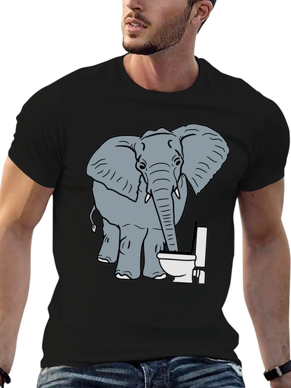 Elephant Toilet Humor T-Shirt - Funny Graphic Tee