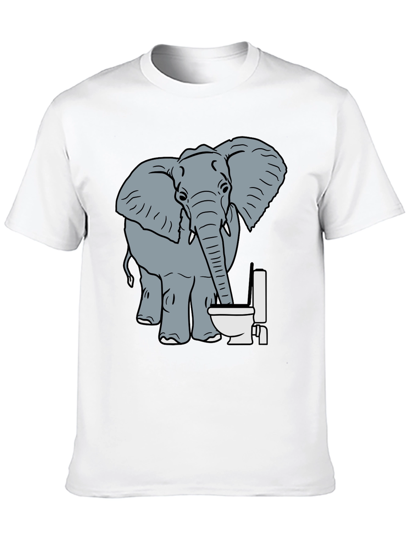 Elephant Toilet Humor T-Shirt - Funny Graphic Tee