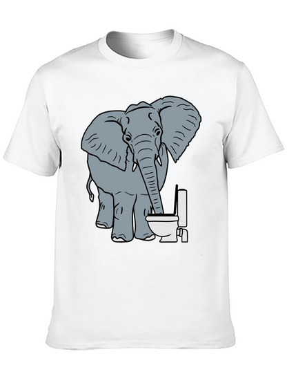 Elephant Toilet Humor T-Shirt - Funny Graphic Tee