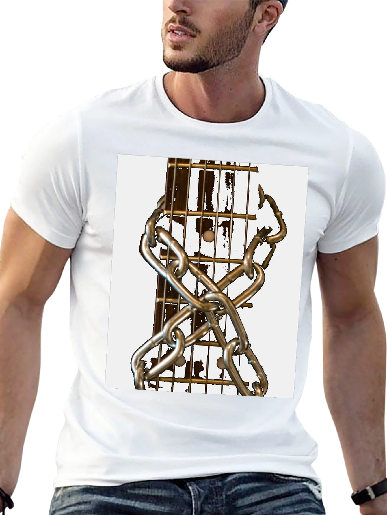 Guitar & Chains Graphic T-Shirt