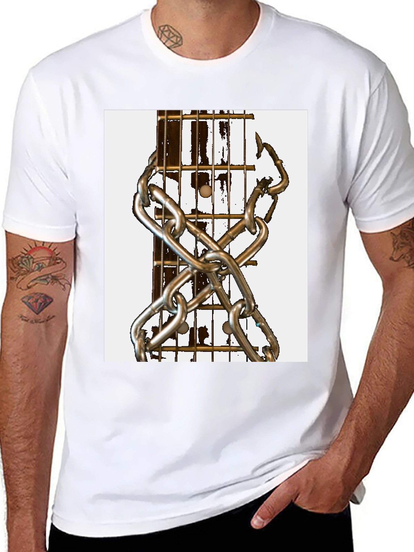 Guitar & Chains Graphic T-Shirt