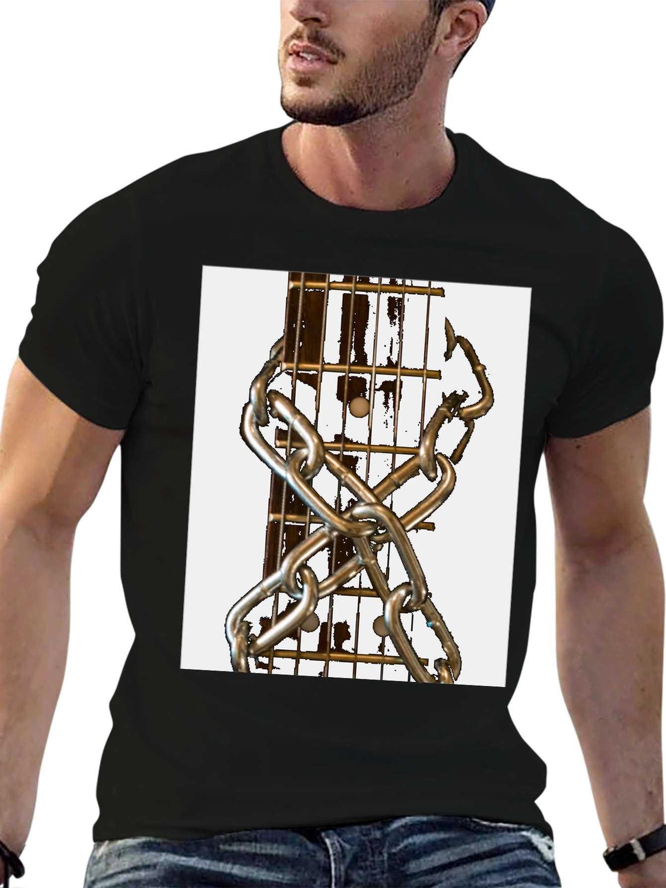 Guitar & Chains Graphic T-Shirt