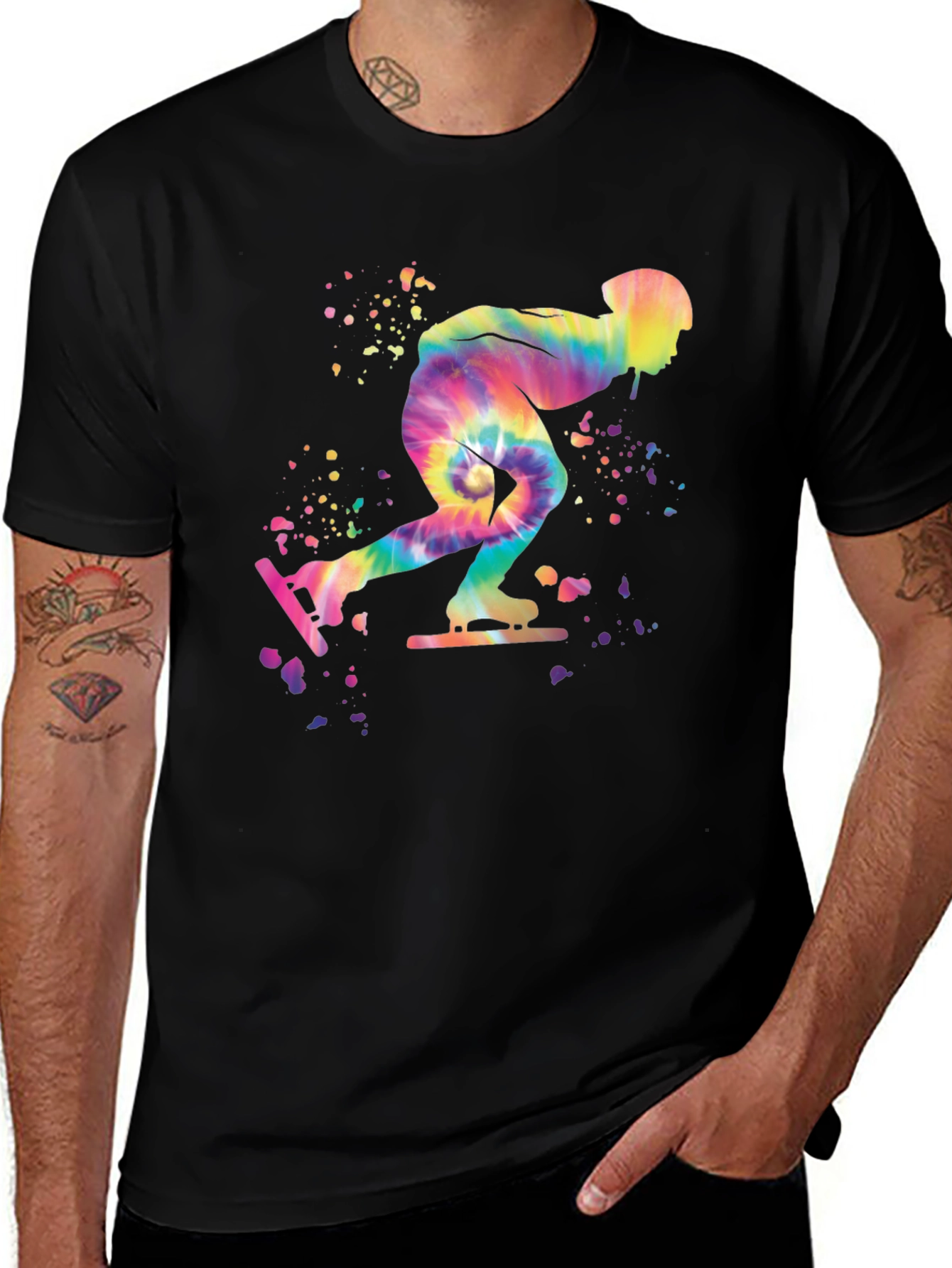 Tie-Dye Speed Skater Black T-Shirt