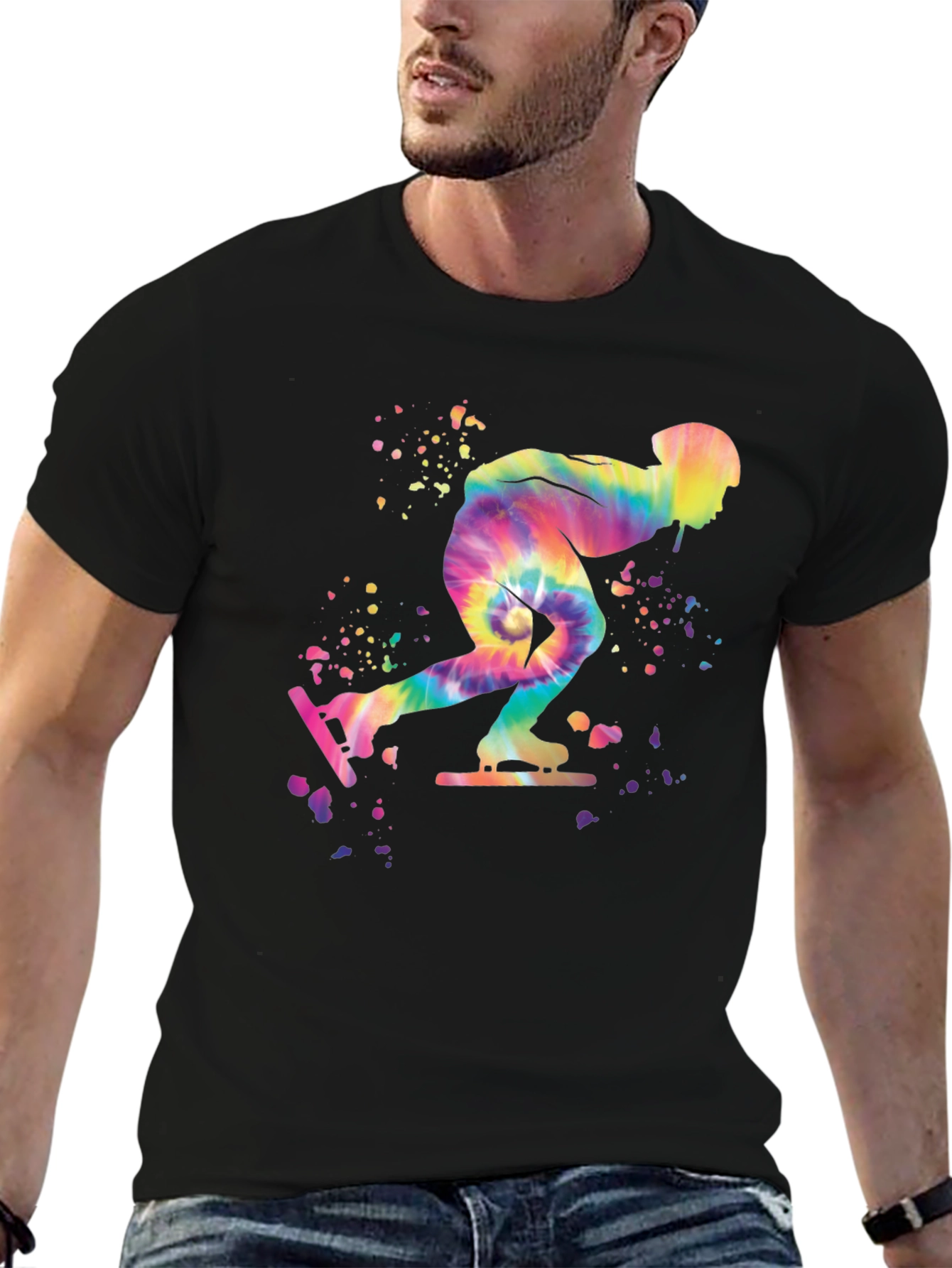 Tie-Dye Speed Skater Black T-Shirt