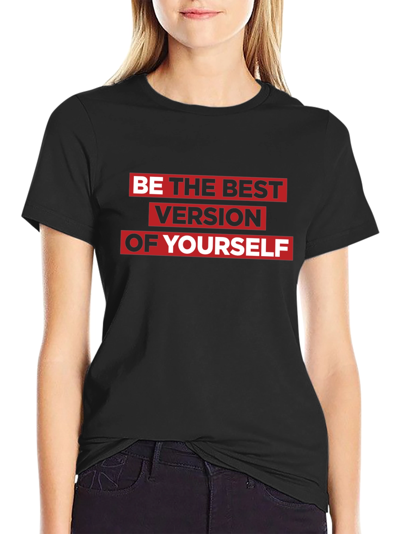 Motivational Black T-Shirt: Be the Best Version