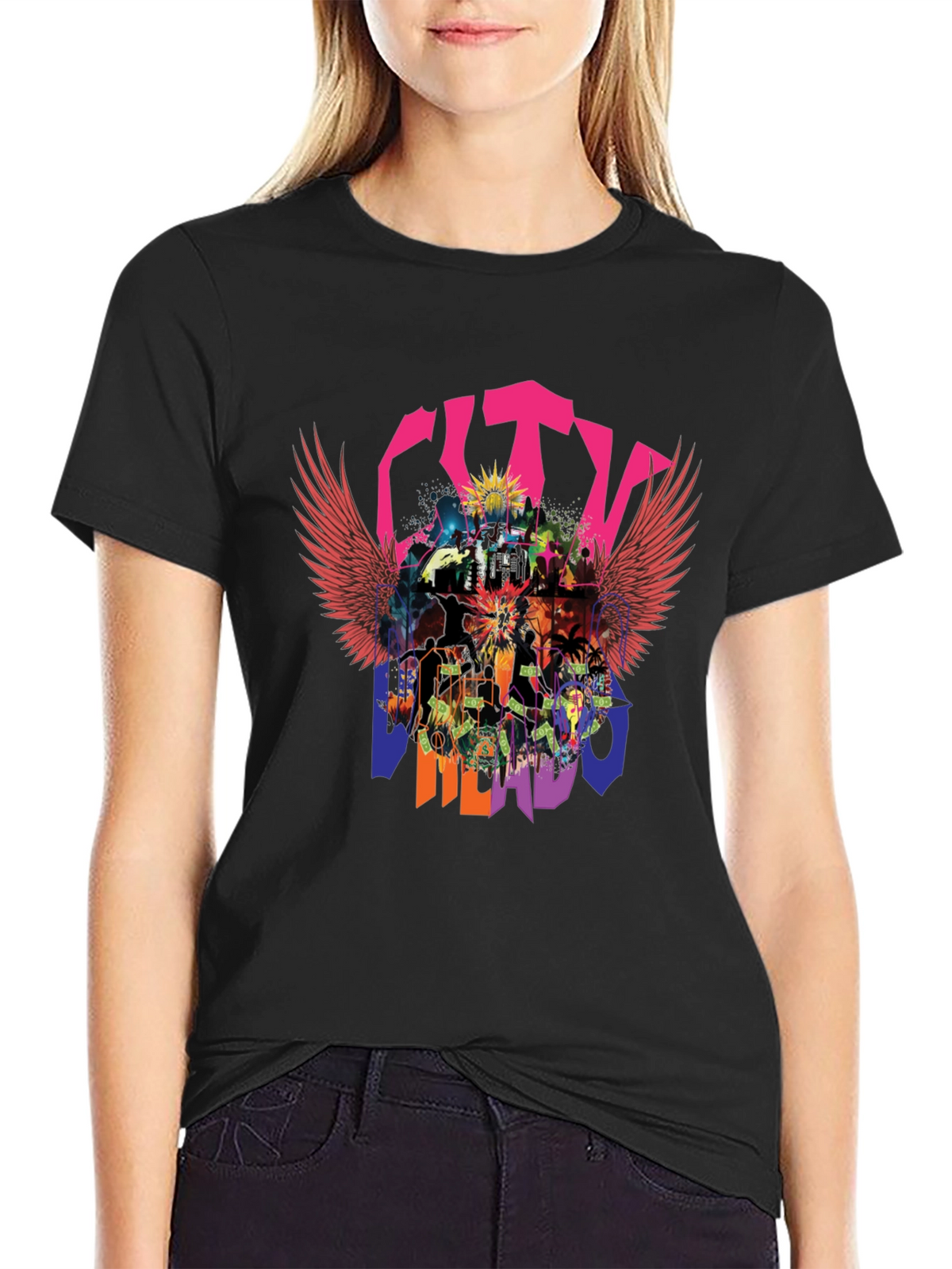 City Merado T-Shirt - Vibrant Graphic Print Casual Wear