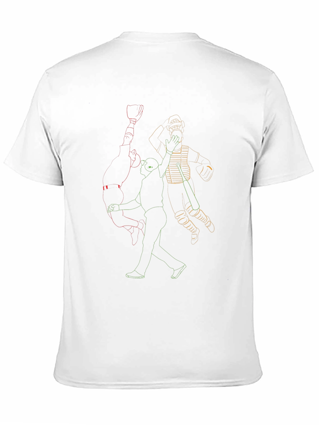 Baseball Outline Graphic Print Tee - Black