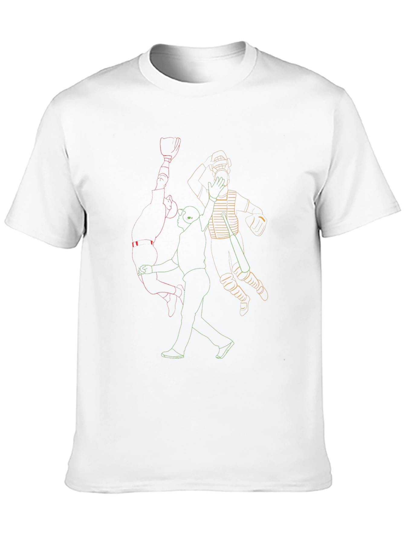 Baseball Outline Graphic Print Tee - Black