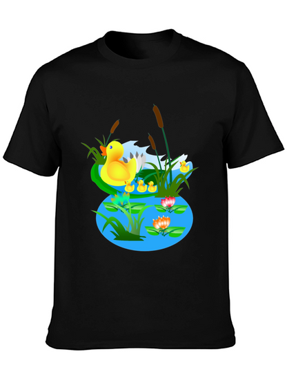 Duck Pond Graphic T-Shirt - Casual Black Tee