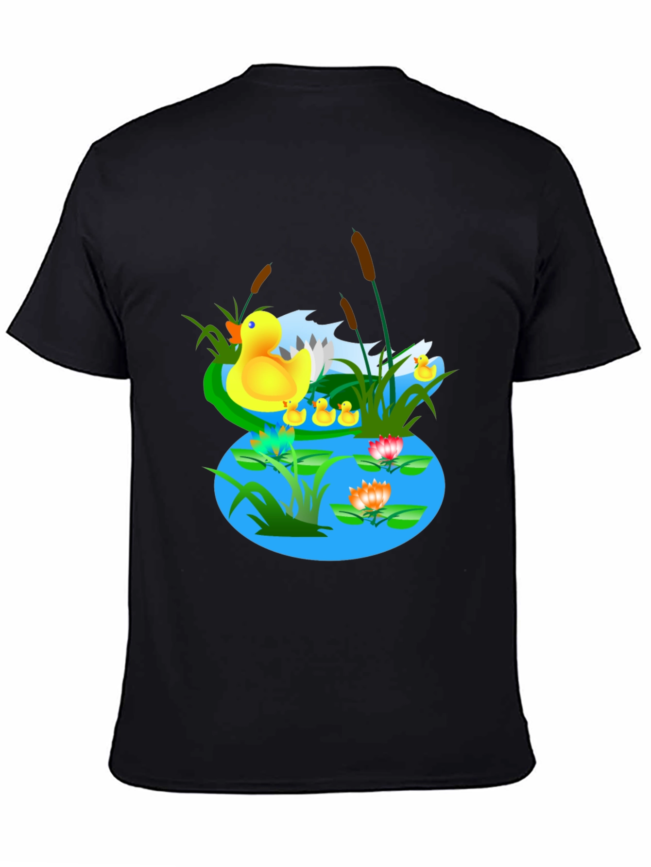 Duck Pond Graphic T-Shirt - Casual Black Tee