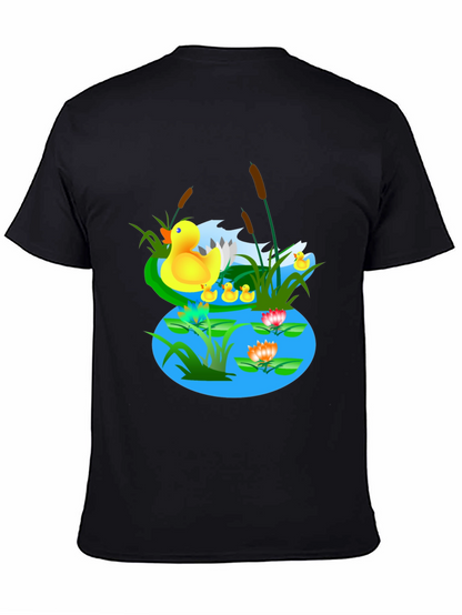 Duck Pond Graphic T-Shirt - Casual Black Tee