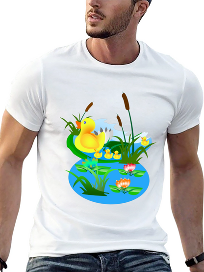 Duck Pond Graphic T-Shirt - Casual Black Tee