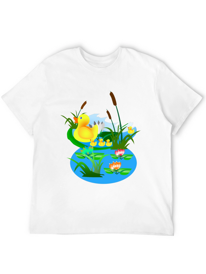 Duck Pond Graphic T-Shirt - Casual Black Tee