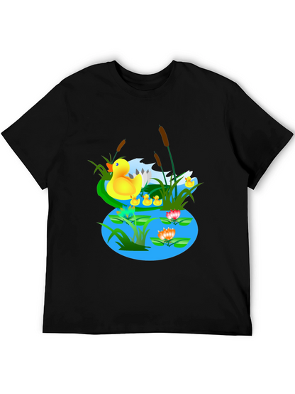 Duck Pond Graphic T-Shirt - Casual Black Tee