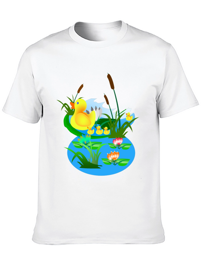 Duck Pond Graphic T-Shirt - Casual Black Tee
