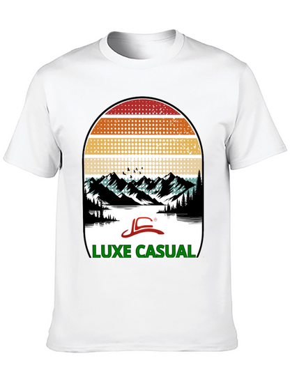 Luxe Casual Mountain Graphic Tee