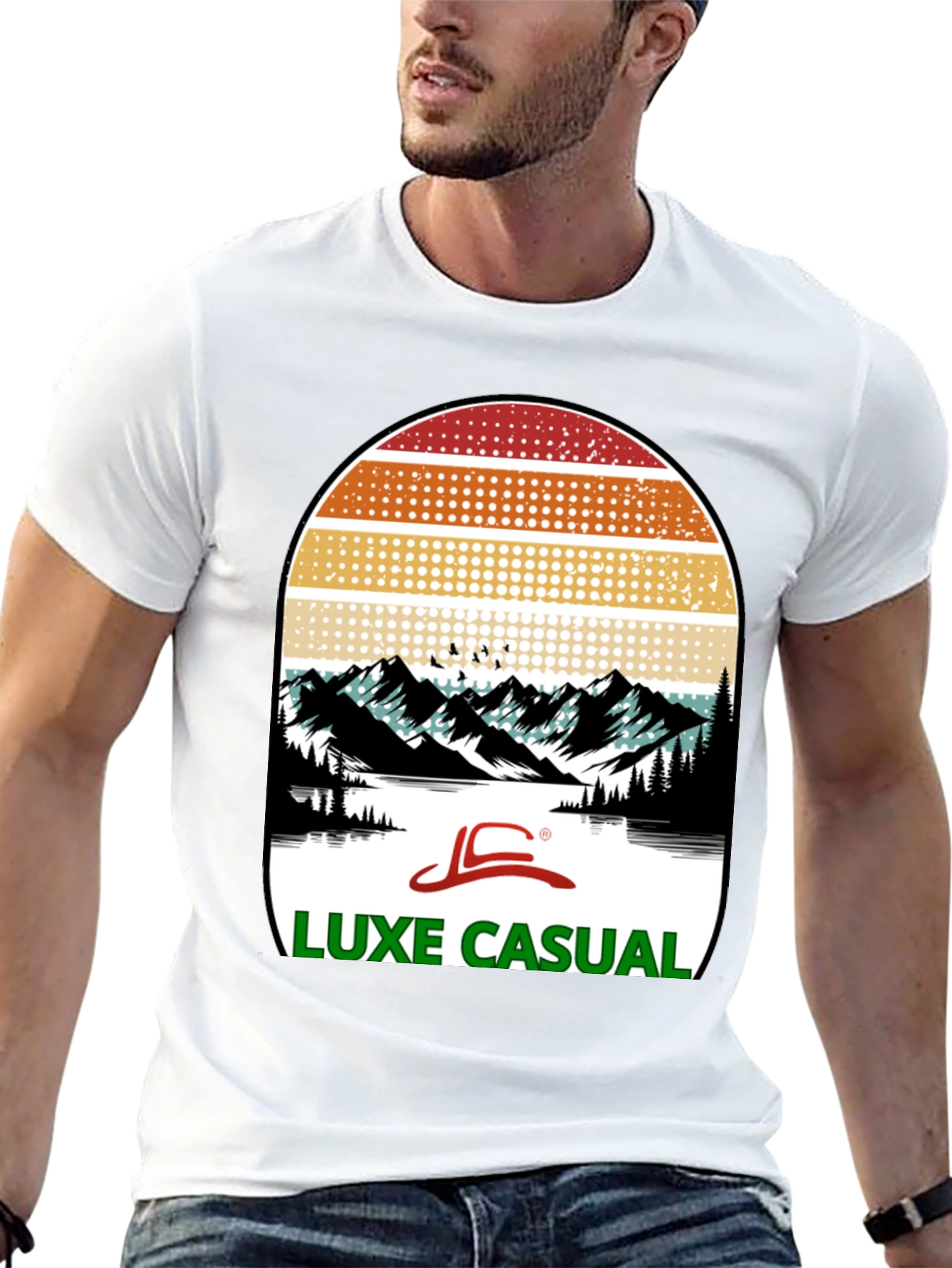 Luxe Casual Mountain Graphic Tee