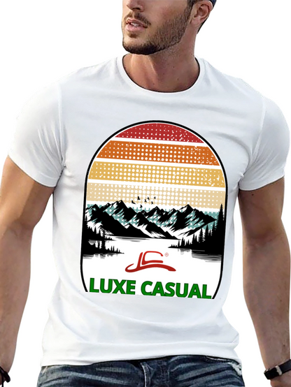 Luxe Casual Mountain Graphic Tee
