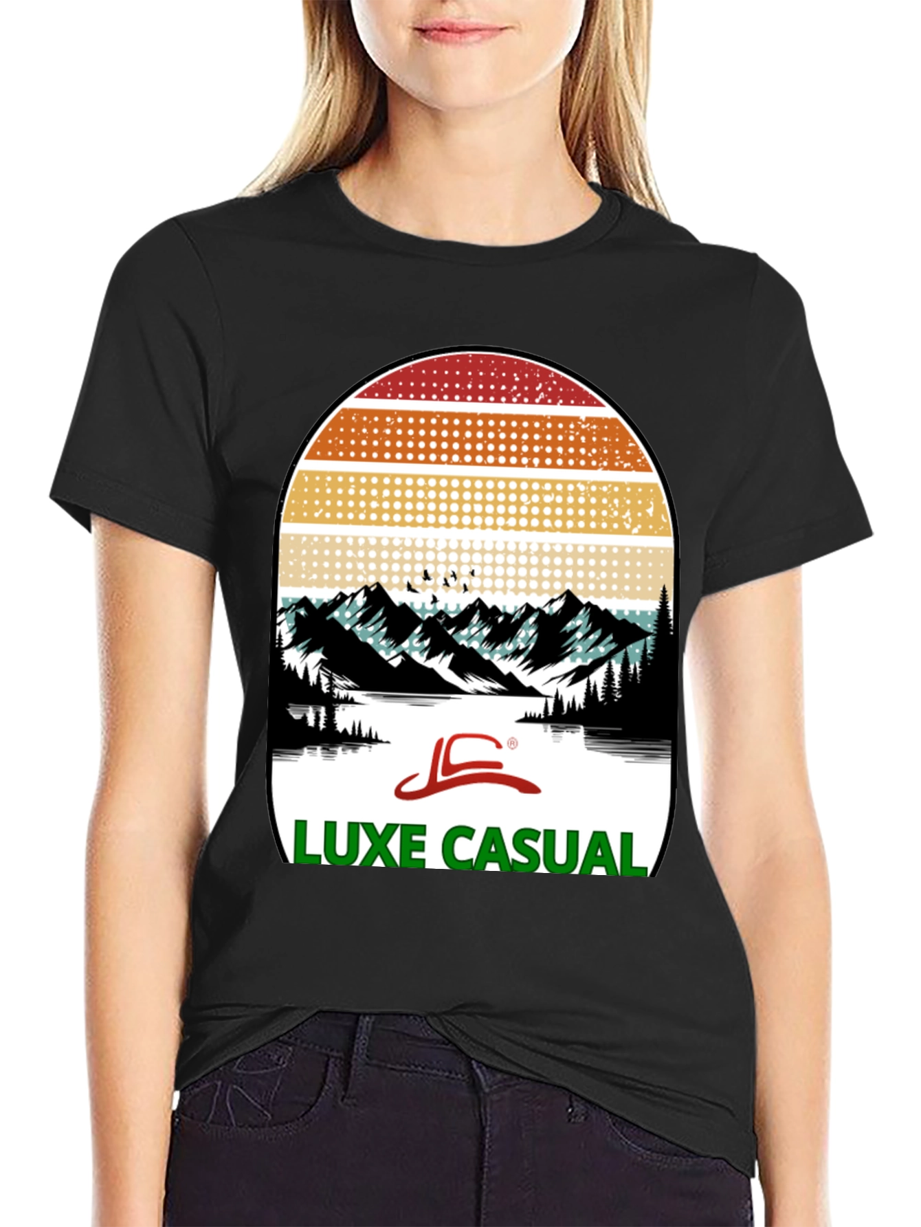 Luxe Casual Mountain Graphic Tee