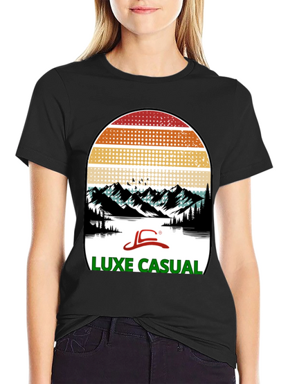 Luxe Casual Mountain Graphic Tee