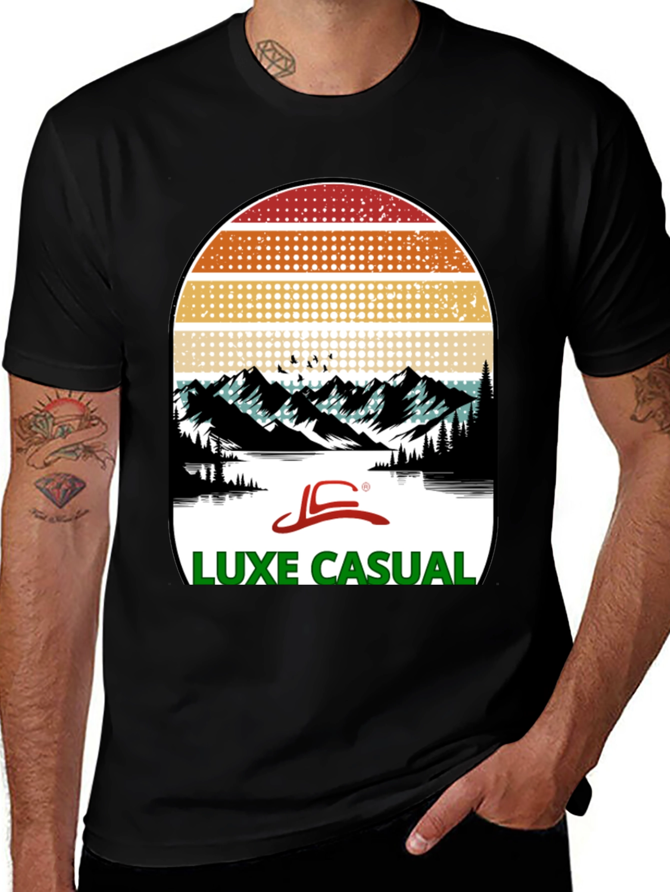 Luxe Casual Mountain Graphic Tee