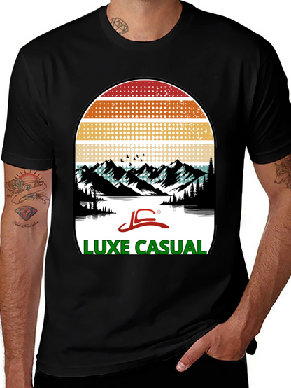 Luxe Casual Mountain Graphic Tee
