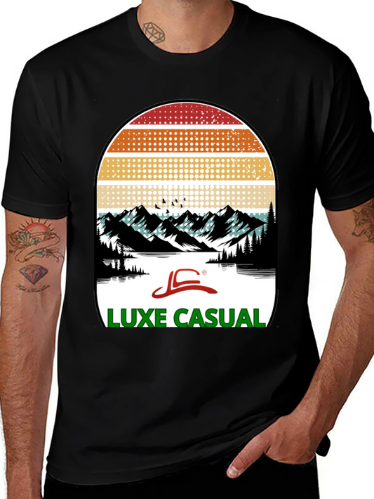 Luxe Casual Mountain Graphic Tee