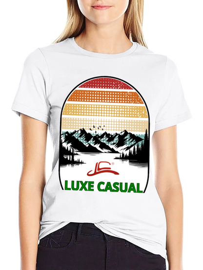 Luxe Casual Mountain Graphic Tee