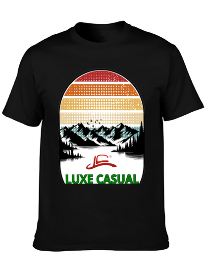 Luxe Casual Mountain Graphic Tee