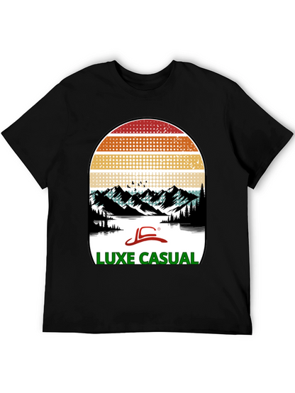 Luxe Casual Mountain Graphic Tee