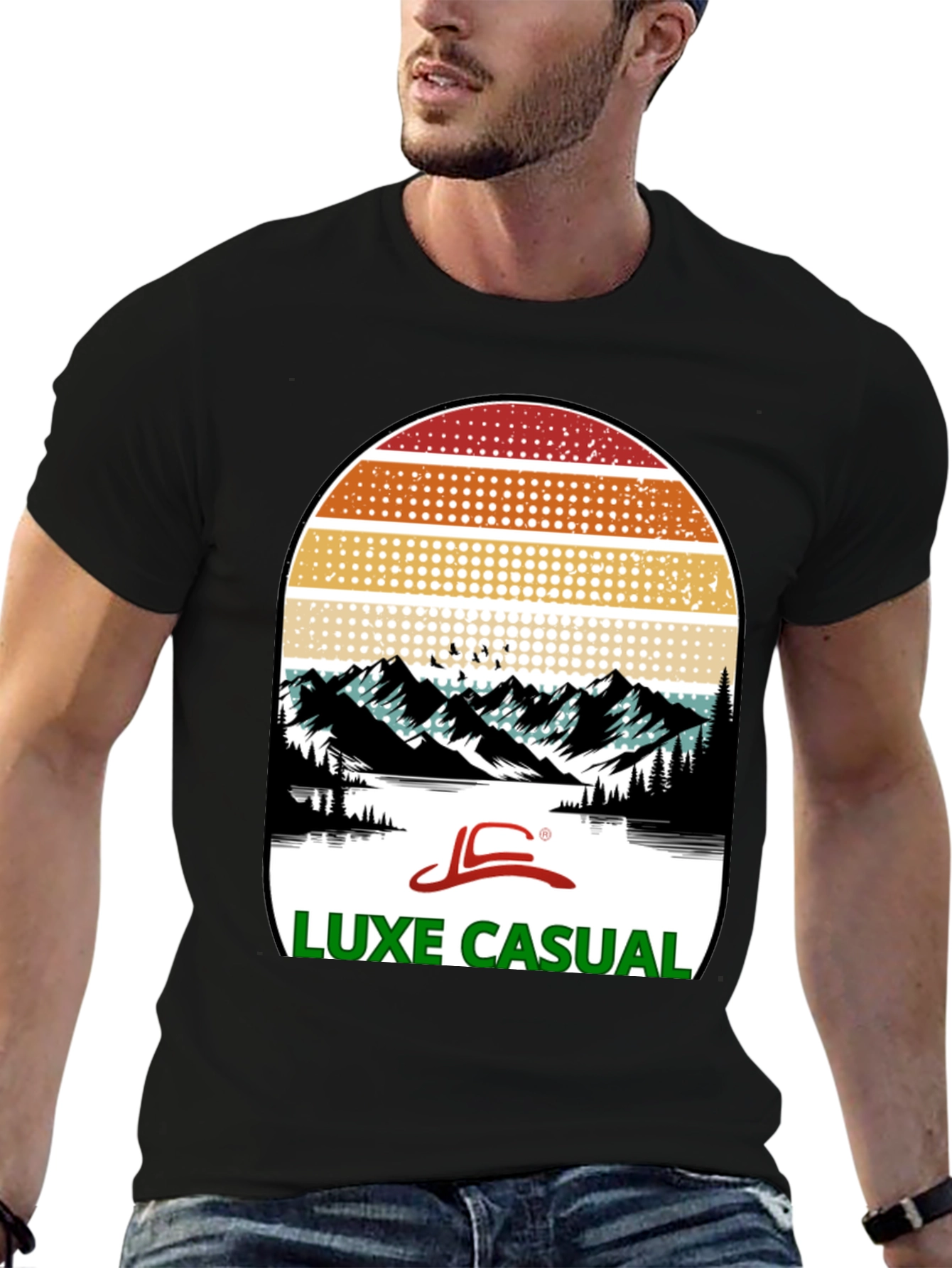 Luxe Casual Mountain Graphic Tee