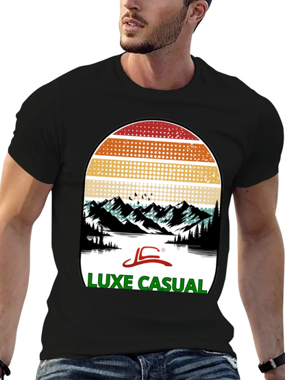 Luxe Casual Mountain Graphic Tee