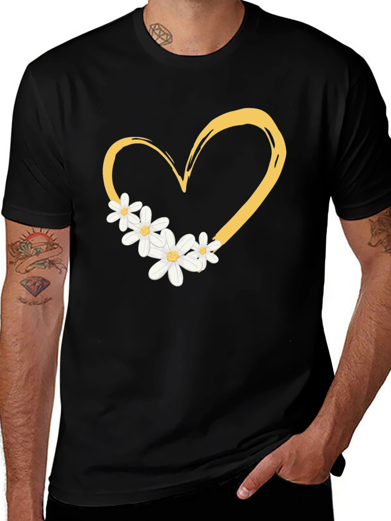 Heart & Daisy Graphic Tee - Trendy Casual Style