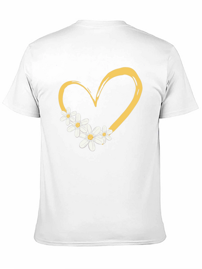 Heart & Daisy Graphic Tee - Trendy Casual Style