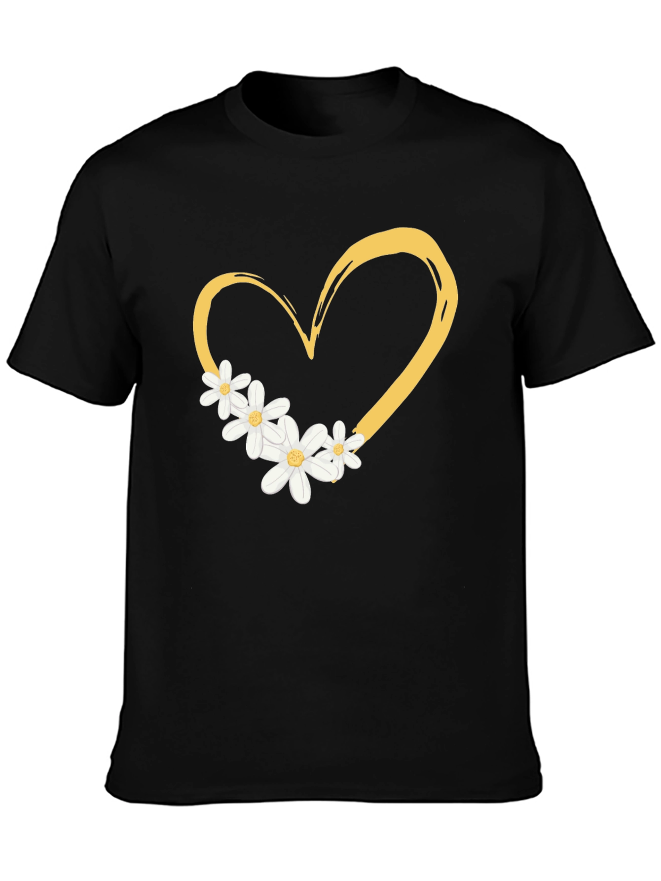 Heart & Daisy Graphic Tee - Trendy Casual Style