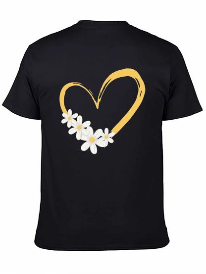 Heart & Daisy Graphic Tee - Trendy Casual Style