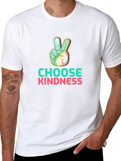 Choose Kindness Peace Sign Graphic Tee - Black