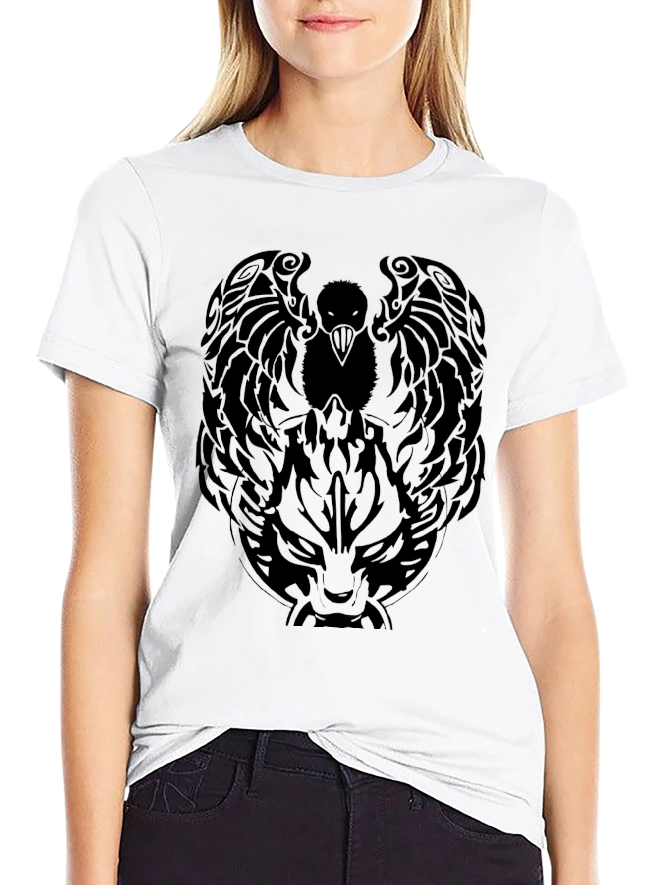 Raven & Wolf Graphic Tee - Mens Black T-Shirt
