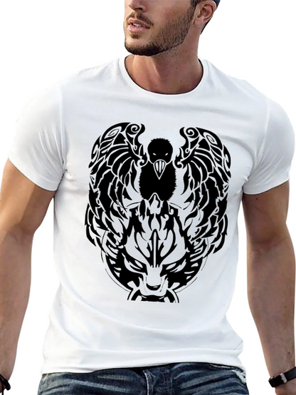 Raven & Wolf Graphic Tee - Mens Black T-Shirt