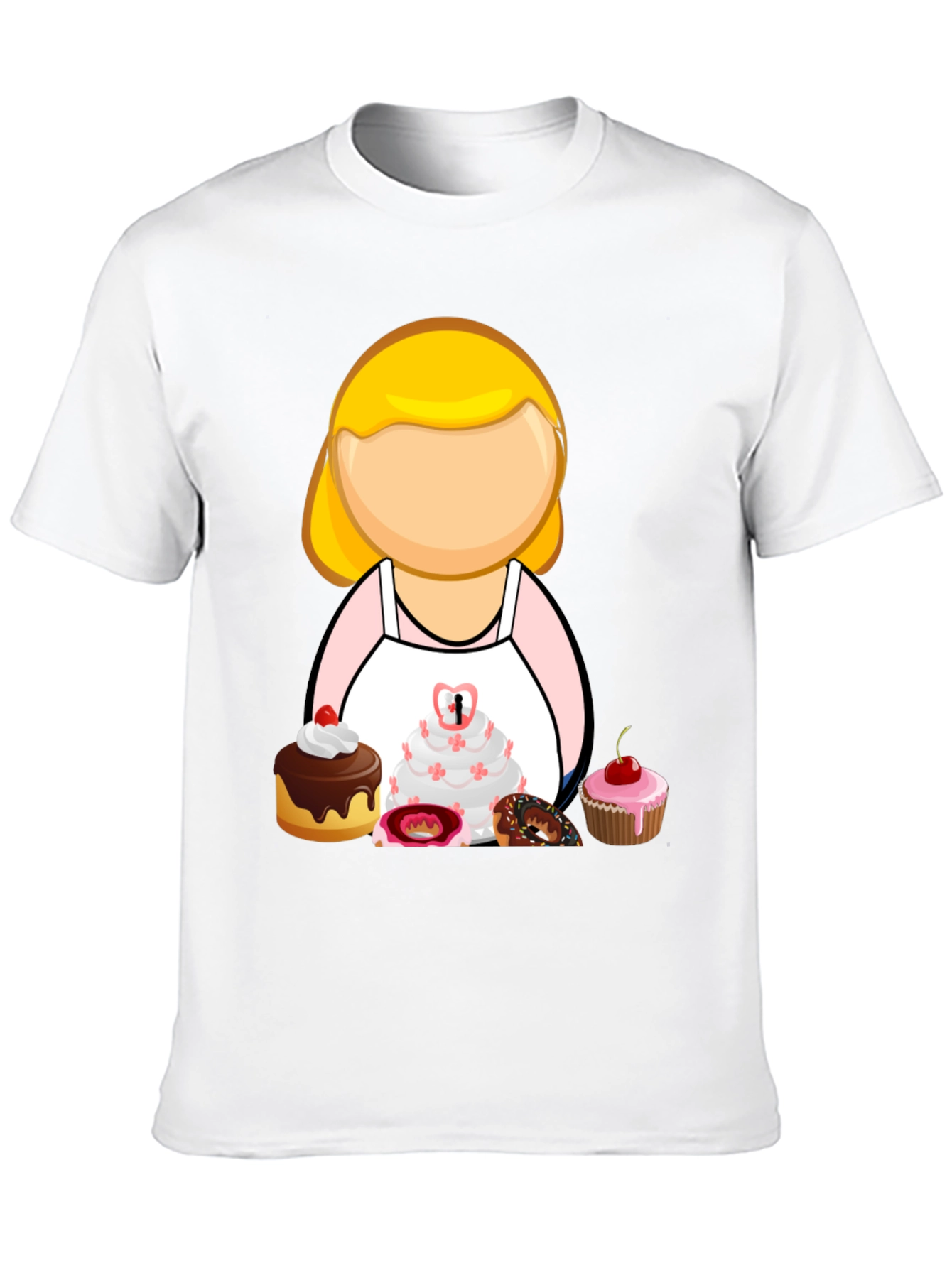 Baker Woman Cartoon T-Shirt Pastry Chef Tee