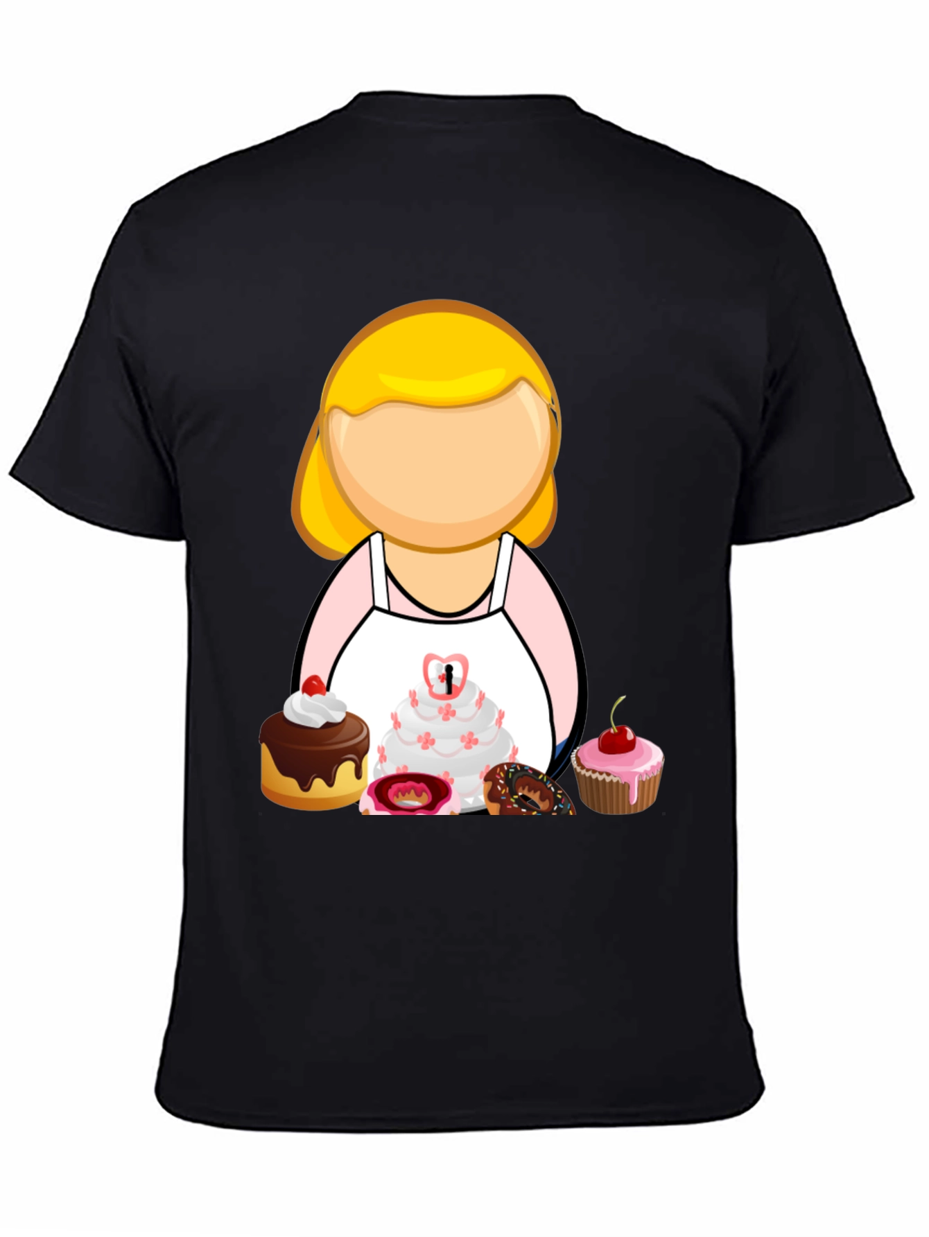Baker Woman Cartoon T-Shirt Pastry Chef Tee