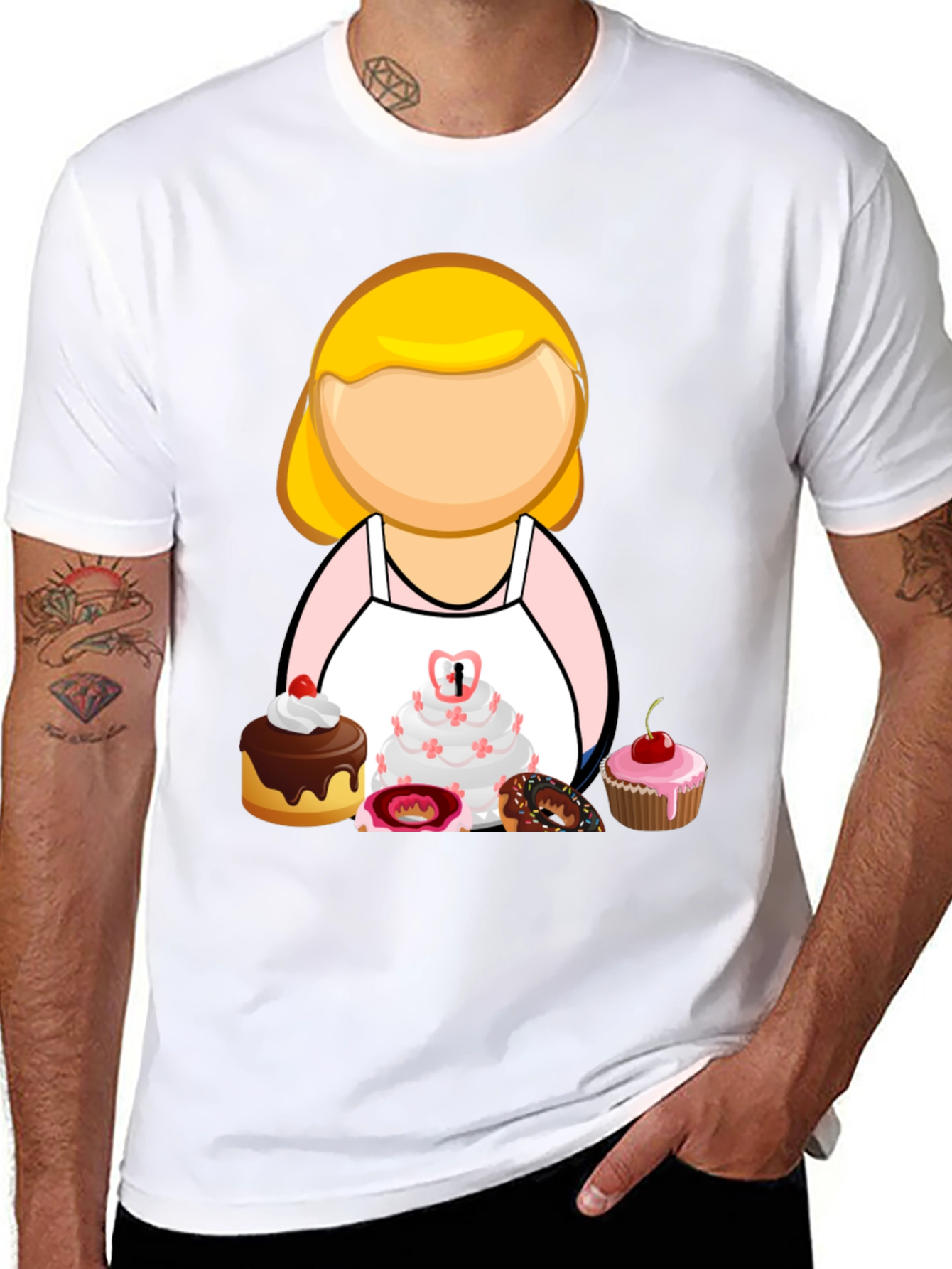 Baker Woman Cartoon T-Shirt Pastry Chef Tee
