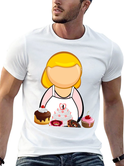 Baker Woman Cartoon T-Shirt Pastry Chef Tee