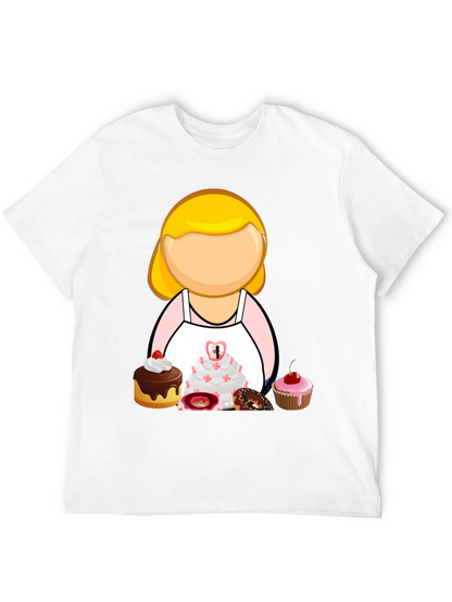 Baker Woman Cartoon T-Shirt Pastry Chef Tee